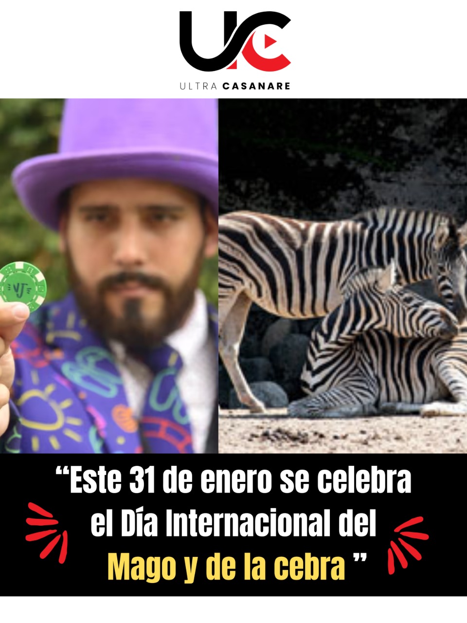 Hoy 31 de enero se conmemora El Día Internacional del Mago y Día Internacional de la Cebra